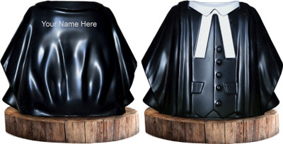 Savri 1 Compartments Fiber Advocate Coat Pen Stand with Your Name Engraved. Ideal for Advocates & Vakils.(Black)