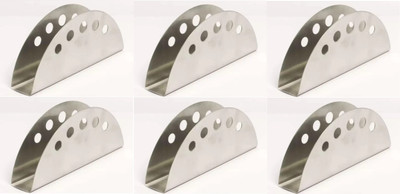 Dynore Set of 6 Capsul Napkin Holder 1 Compartments Stainless Steel Napkin Holder(Steel)