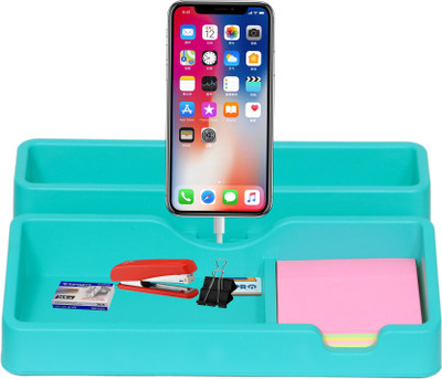 Expro Multipurpose 3 Compartment Desk Organizer Mobile and Tab Charging Mobile Holder