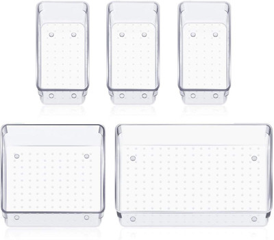 vitzie 5 Compartments plastic Drawer organiser(Transparent)