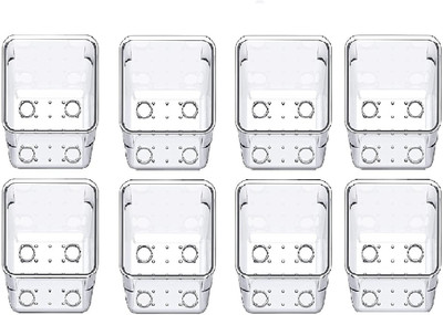 Kepzell 8 Compartments Plastic office storage holder(Clear)
