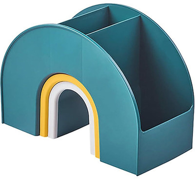 Krevia 3 Compartments Plastic Stationery(Blue)