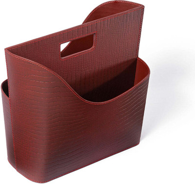 Three Sixty 1 Compartments Leather Magazine Holder(Maroon)