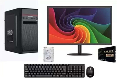 Assambled BASIC PC Core i3 (8 GB DDR3/1 TB/128 GB SSD/Windows 10 Pro/19 Inch Screen/ALL IN ONE i3) with MS Office(Black)