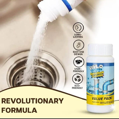 crockdile Odor-Free Formula: Perfect for All Types of Pipes Powder Drain Opener(110 g)