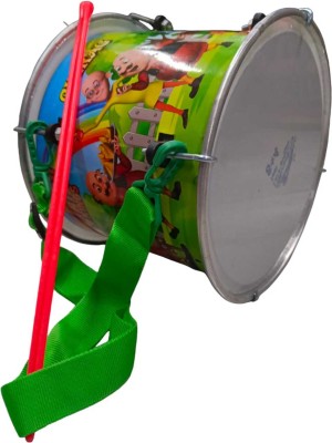 Akshar Tabla Mart Best Of Kids Dhol Drum With Stick & Belt Use For Ganpati Holi & Festival Gift Nut & Bolts Dholak(Multicolor)