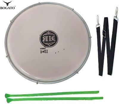 BOGATO™ Plastic Dhol, Plastic Drum, Plastic Tasha, Drum with Stick, Dholak [13 inch] Nut & Bolts Dholak(Multicolor)