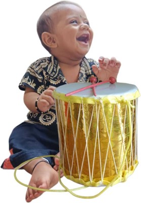 Satgurutoys MUSICAL TOYS Rope & Rings Dholak(Yellow)