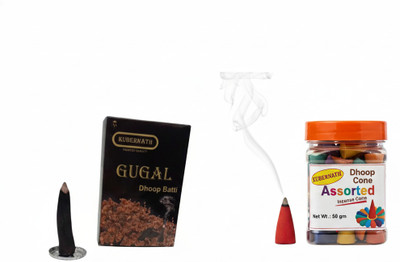 ASKUBERNATH Assorted Incense Cone I Rose , Chandan , Lavender I Dhoop batti Guggul Dhoop(Pack of 4)