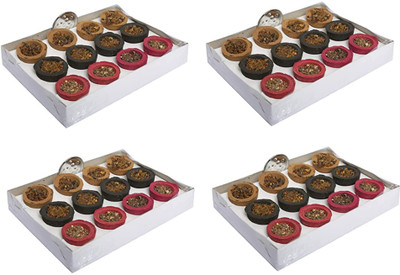 Skd 3 IN 1 Fragrance Sambrani Loban Cups with Burner Plate for Havan Floral Dhoop Floral Dhoop(Pack of 4)