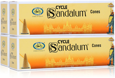 Cycle Pure Sandalum Incense Cones (256N, 64N per pack) Sandal Dhoop(Pack of 4)