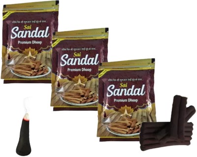 PRABHU zipper (pack of 3) Sandal/Chandan Scented Premium Incense Dhoopbatti Chandan Sandal Dhoop(Pack of 3)