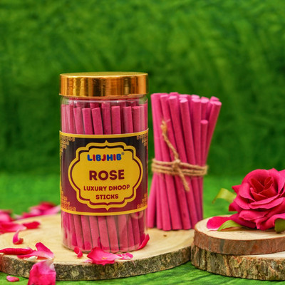 LIBJHIB Rose Gulab Dhoop Sticks (2 Box of 120 Grams each) Rose Gulab(2 Units, Set of 2)