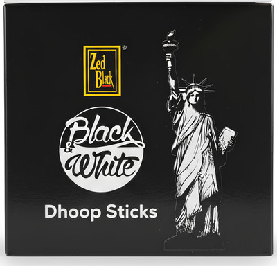 swagtreg Zed Black Black & White Dhoop Sticks | Long Lasting Fragrance for Puja & Home Woody Dhoop