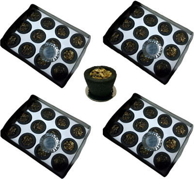 AnjanaDecor Havan Cup Pure Guggal Sambrani Dhup Loban Dhoop Havan Poojan (12, Set of 4) Guggul, Frankincense Dhoop(Pack of 48)