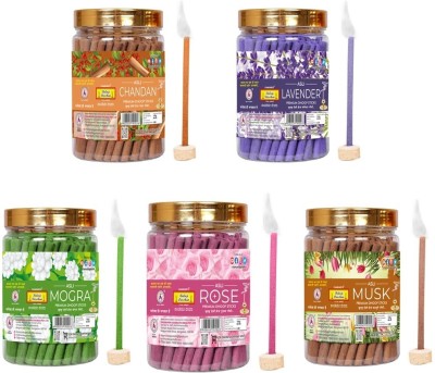 Balaji Darshan BALAJIDARSHAN_ASLIALLMIX_DHOOP_STICKS_SET_5 Rose, Musk, Sandal, Lavender, Jasmine Dhoop(Pack of 5)