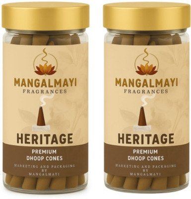 Mangalmayi Heritage Fragrance Dhoop Cones | 100gm Packaging Box| Pack of 2 Guggul, Sandal Dhoop(Pack of 2)