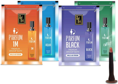 Zed Black Premium Dhoop Batti Combo 4 (Parfum Aqua,Black,CW,Turbo) Dhoop Stick for Pooja Dhoop(Pack of 4)