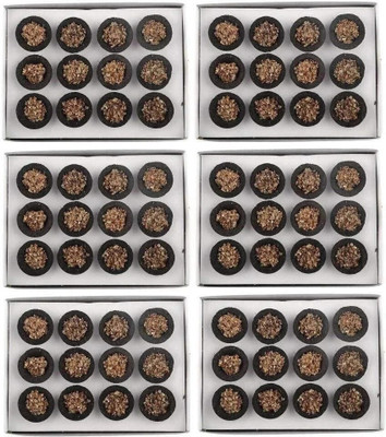 Airofine Fragrance 72 Guggal Loban Cow Dung Pooja Cups l Puja Item l Sambrani Dhoop Cup Tray Combo Guggul, Neem, Tulsi, Sandal Dhoop(Pack of 72)