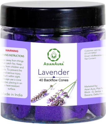 Asian Aura 40 Backflow Cones Lavender Lavender Dhoop(Pack of 40)