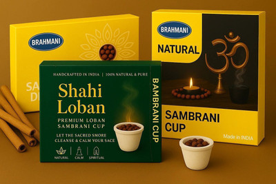 BRAHMANI Agarbatti Shahi Triveni Sambrani Cup Combo – 1 White Box + 1Black Boxes and 1 orange box Guggul Dhoop BRAHMANI Agarbatti Shahi Triveni Sambrani Cup Combo – 1 White Box + 1Black Boxes and 1 orange box Guggul Dhoop