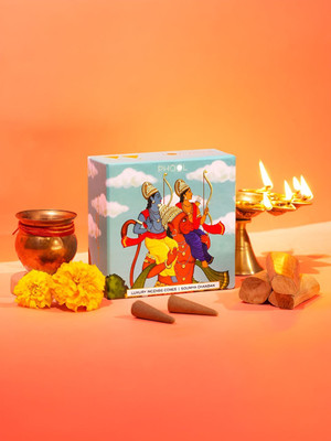 Phool Ayodhya Soumya Chandan Dhoop Cones | Pure Incense Cones for Pooja Sandal Dhoop(Pack of 40)