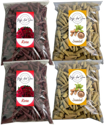 dazzle and shine Combo Of 2 Rose & 2 Sandal 100Gms Each Floral Dhoop(Pack of 4)
