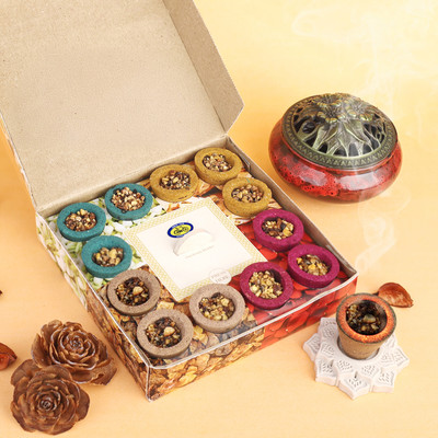 Cycle Pure Navin Premium 4-in-1 Havan Cup Sambrani, 12 Cups Jasmine, Sandal, Rose, Guggul Dhoop