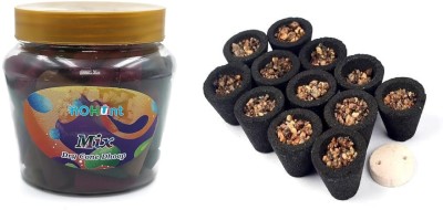 Nohunt Natural Incense Mix Fragrant Cones (200gm) & Guggal Havan Dhoop Cup (12 Pcs) Rose, Jasmine, Lavender Dhoop(Pack of 2)