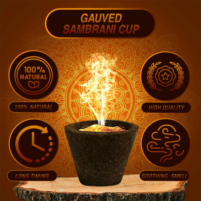 Zed Black Gauved Sambrani Cup Guggal Made with Eco Friendly Ingredients(12Cup Inside 1Box) Dhoop