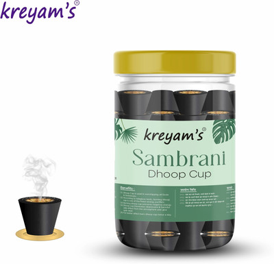 Kreyam's SAMBRANI DHOOP CUP FOR POOJA HAVAN ITEMS Dhoop(Pack of 12)