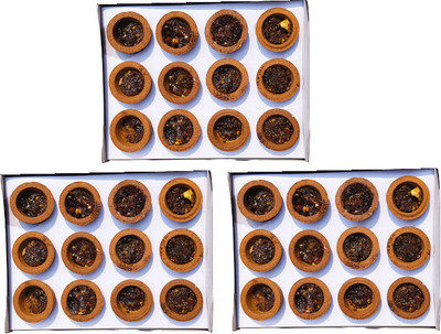 aviraj Sambrani Loban Cup With Guggul For Pooja - Charcoal Free Sandal Dhoop(Pack of 3)