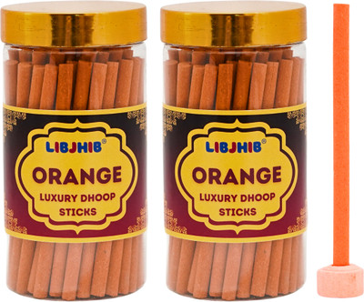 LIBJHIB Orange Dhoop Sticks (2 Box of 120 Grams each) Orange(2 Units, Set of 2)