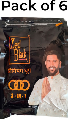 Swagaura Zed Black 3-in-1 Dhoop Zipper Pack | 3 Premium Fragrances for Pooja & Home Floral Dhoop(Pack of 6)