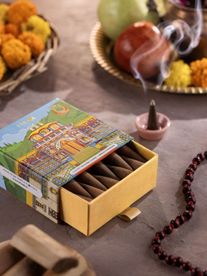 Phool Handcrafted Incense Dhoop cone for Pooja | Flowers offered from Badrinath Temple Sandal Dhoop(Pack of 40)