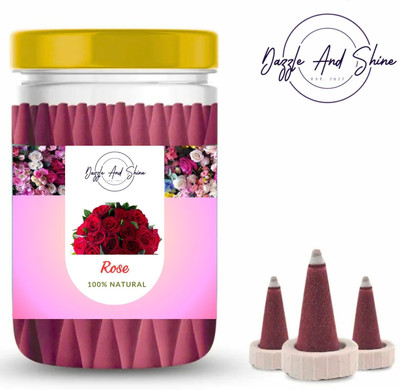 dazzle and shine Non - Toxic Gulab Incense Dhoop Cones I Rose Dhoop(Pack of 80)