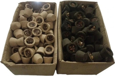 BRAHMANI Agarbatti Black and white sambrani cup 25 units each total 500 grams Guggul Dhoop