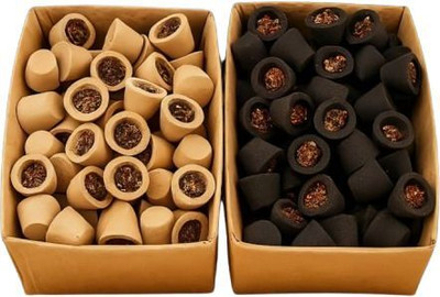 BRAHMANI Agarbatti Black and white sambrani cup 25 units each total 500 grams Guggul Dhoop