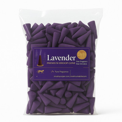shubh pooja products Carbon free lavender dhoop cone 100gm Lavender Dhoop