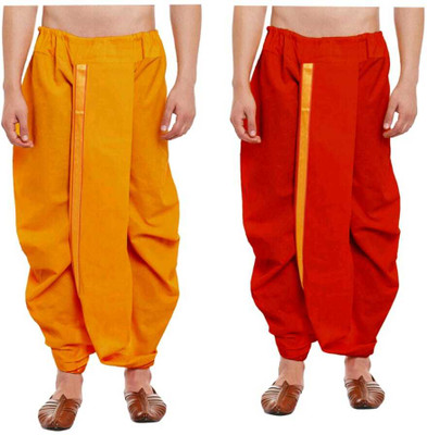 CRYSTAL REVENUE Cotton Dhoti For men (combo dhoti set of 2) Self Design Men Dhoti
