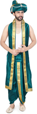 PRIYAKANT SAFAWALA RAMA GREEN PESHWAI 40 DHOTI SET Solid Men Dhoti