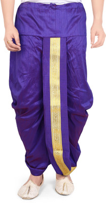 PRIYAKANT SAFAWALA PURPLE SINGLE DHOTI Solid Men Dhoti