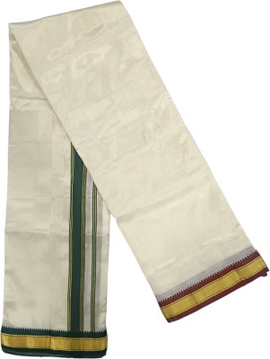 exclusive Art Silk Polysters Dhoti Size 8x4(3.60 Mtrs Dhoti+2 Mtrs Angavastram) Men Dhoti