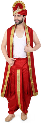 PRIYAKANT SAFAWALA RED SAFA DHOTI SET Solid Men Dhoti