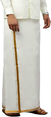 Ramraj Cotton RAMRAJ trending cotton solid adjustable dhoti for men Solid Men Dhoti