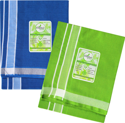 Feather Green Solid Men Dhoti