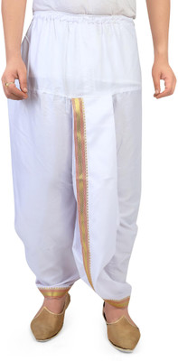 PRIYAKANT SAFAWALA WHITE ELASTIC DHOTI Solid Men Dhoti