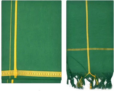 Pen Tex Temple Wear Dhoti with Towel Solid Men Dhoti