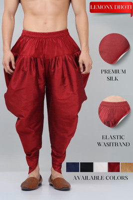 LEMONX Dhoti for men silk Solid Men Dhoti
