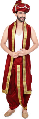 PRIYAKANT SAFAWALA MAROON PESHWAI 40 DHOTI SET Solid Men Dhoti